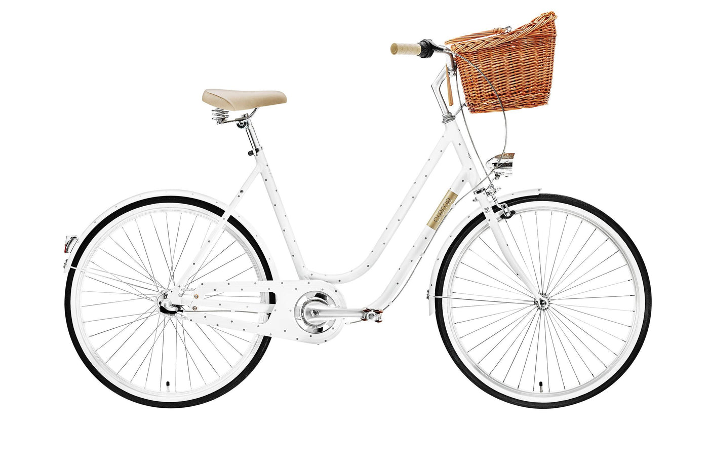 Creme Molly Ivory Chic Dutch Style City Bicycle Polkadot