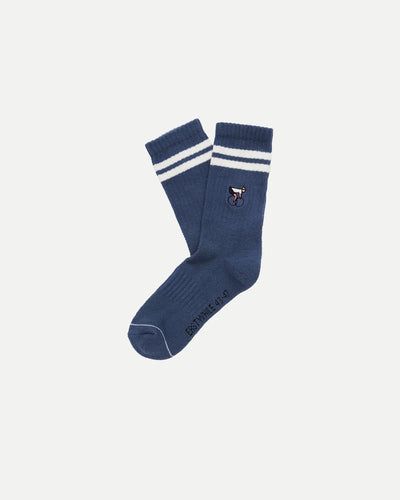 Erstwhile Crew Sock Navy Ivory