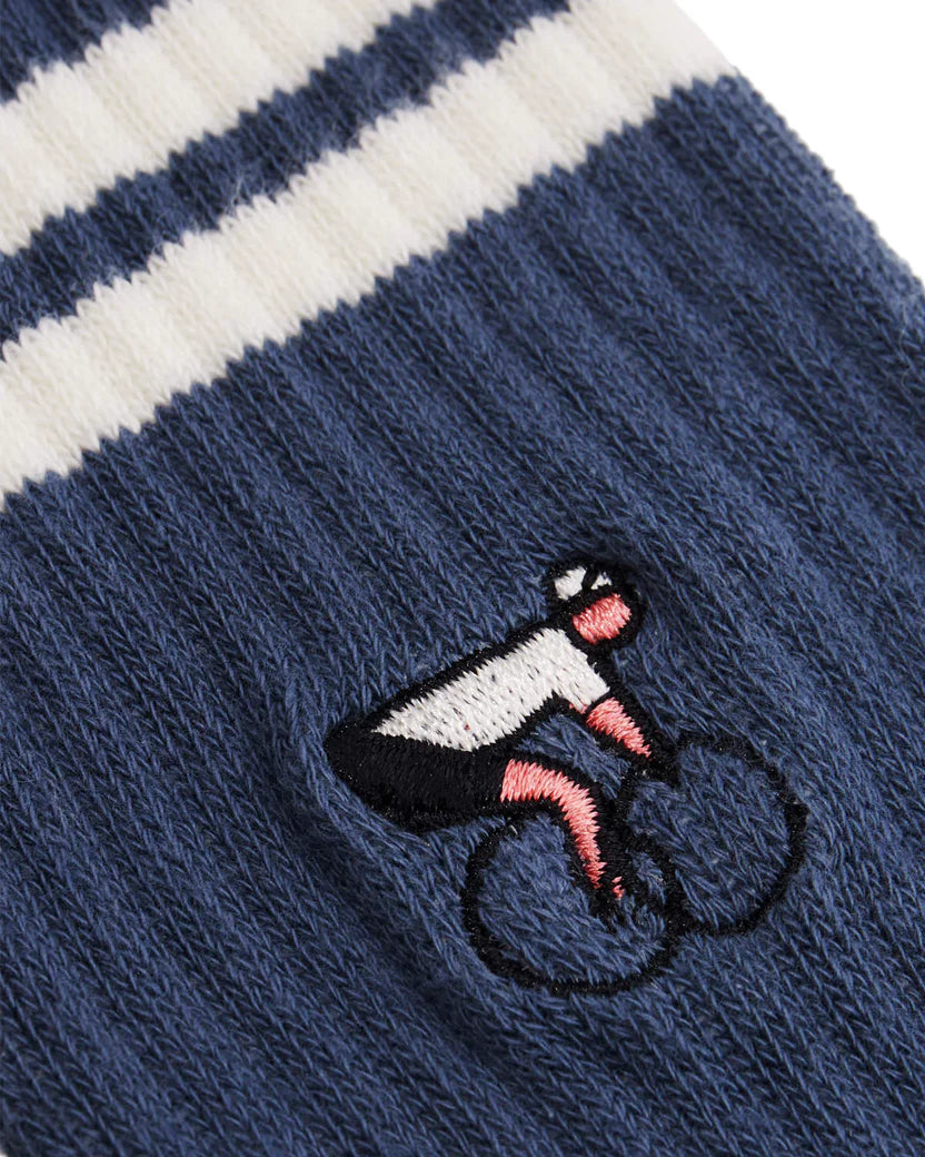 Erstwhile Crew Sock Navy Ivory