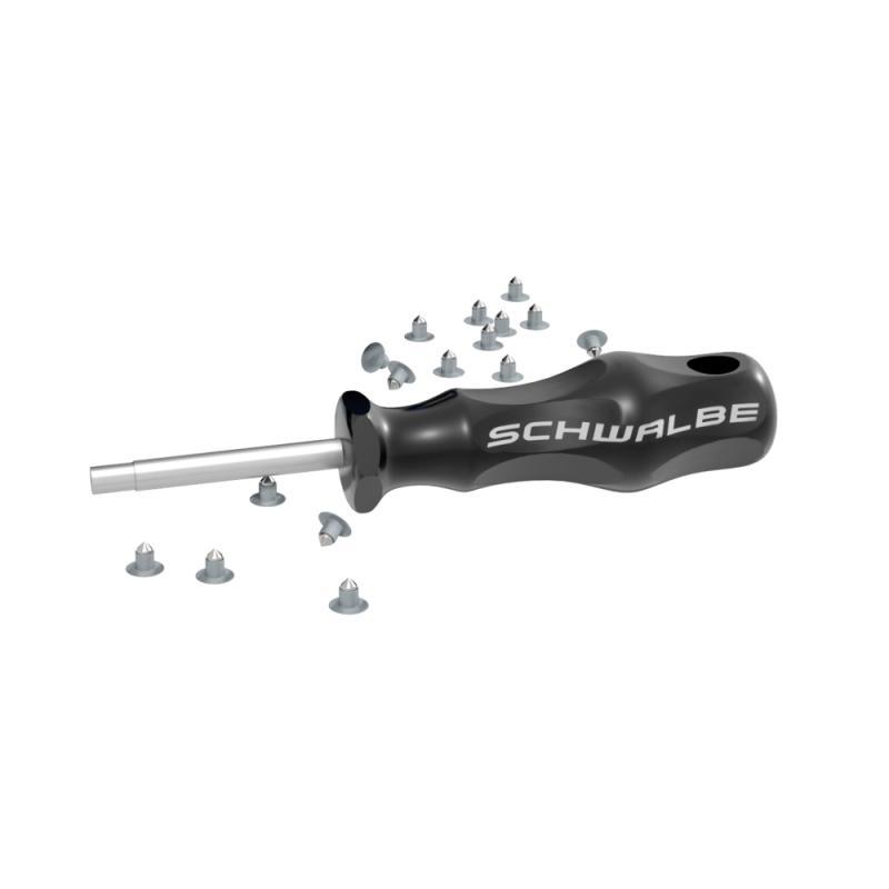 Schwalbe Winter Studded Tire Tool, and 50 pack of Steel Tire Spikes/Studs