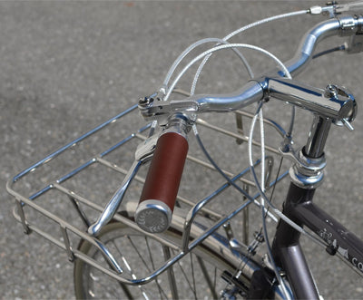 Velo Orange Grand Cru Lock-on Leather Grips Brown