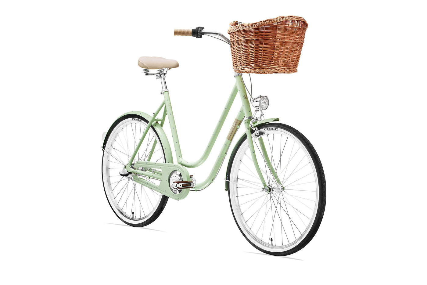 Creme Molly Pistachio Dutch Style City Bicycle Polkadot