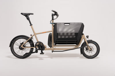 muli cycles compact electric cargo bike with shimano steps Di2 in beige