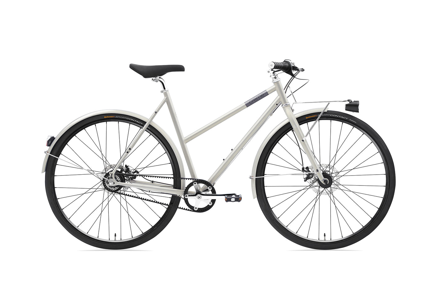 Creme Ristretto Bolt St Carbon Light Grey Drive Dynamo lights Dutch Style City Bicycle