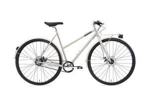 Creme Ristretto Bolt St Carbon Light Grey Drive Dynamo lights Dutch Style City Bicycle