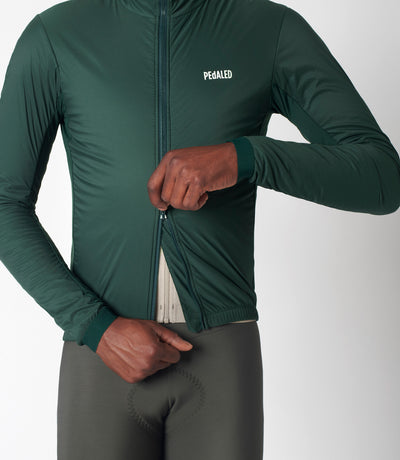 PEdALED Essential Alpha Cycling Jacket Insultated Dark Green