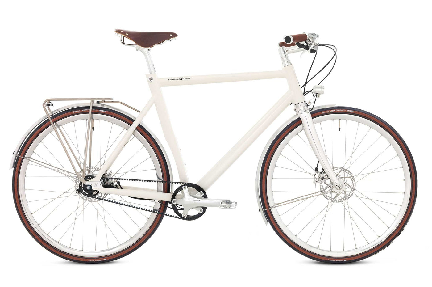 Schindelhauer Friedrich 8 Commuter Gates Carbon Belt Bicycle Cream White